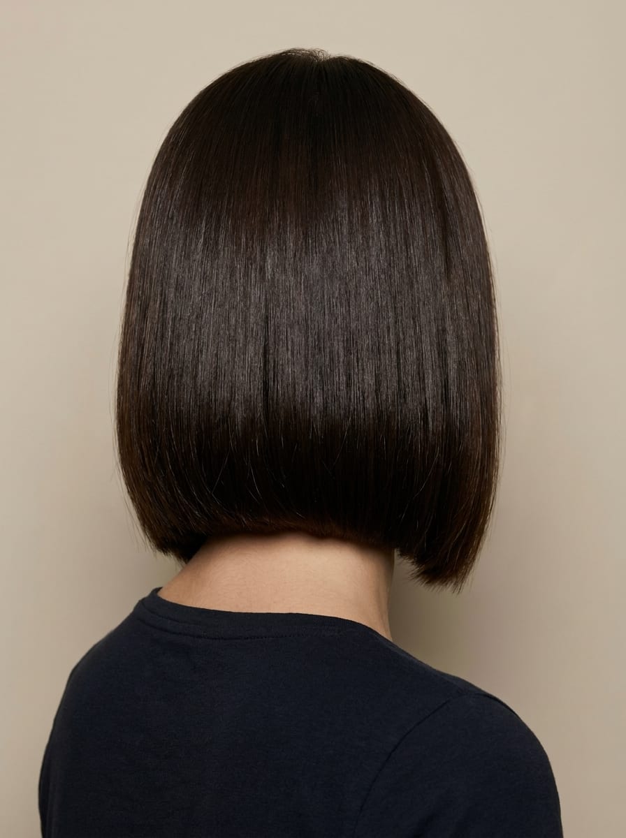 Klassischer Blunt Bob mit klarer Linie - Bob Frisur von hinten